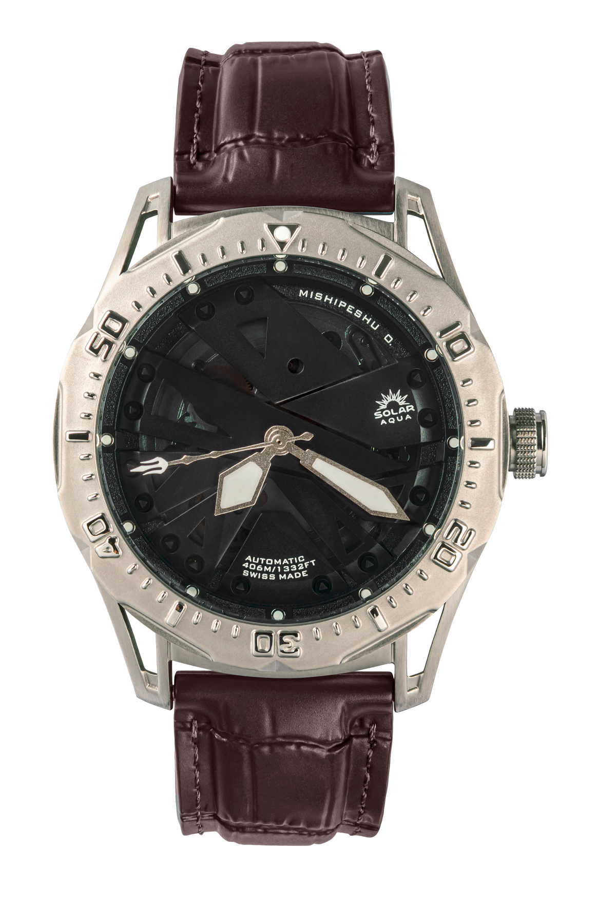 SOLAR AQUA Mishipeshu O. Brown Croco 40mm Brown Dial Men's Watch SA0050.0024.C