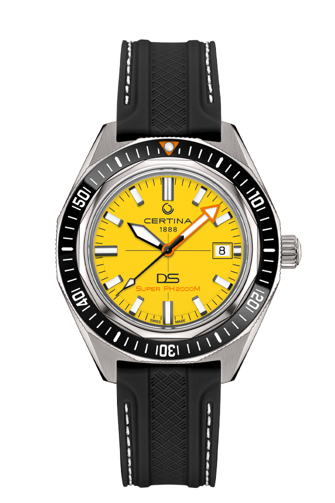 Certina DS Super PH2000M 43mm Yellow Dial Men's Watch C0506074436102