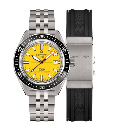 Certina DS Super PH2000M 43mm Yellow Dial Men's Watch C0506074436102