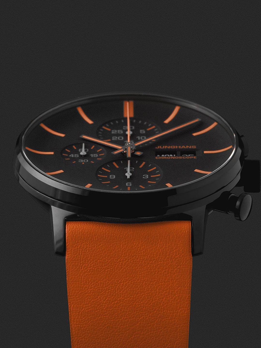 Junghans FORM A Chronoscope 42mm Matt Black Dial Men's Watch 27/4370.01
