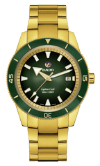 RADO Captain Cook 42mm Yellow Gold Green Dial Men's Watch R32136323