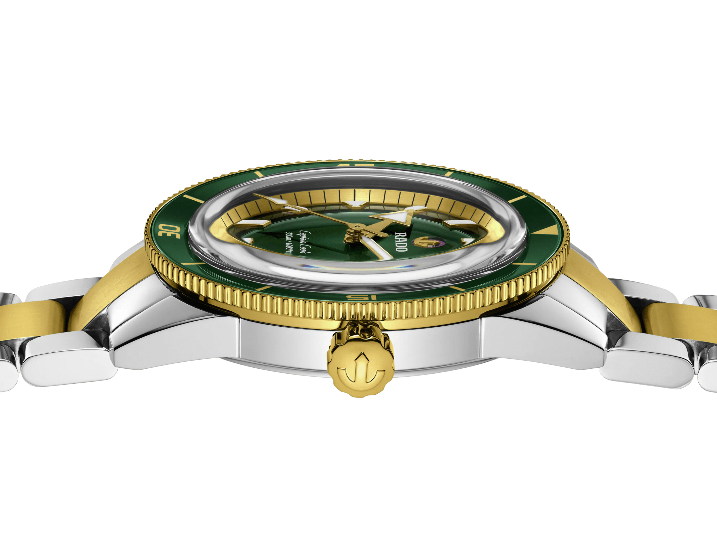 RADO Captain Cook Automatic 42mm Yellow Gold-Green Men's Watch R32138303