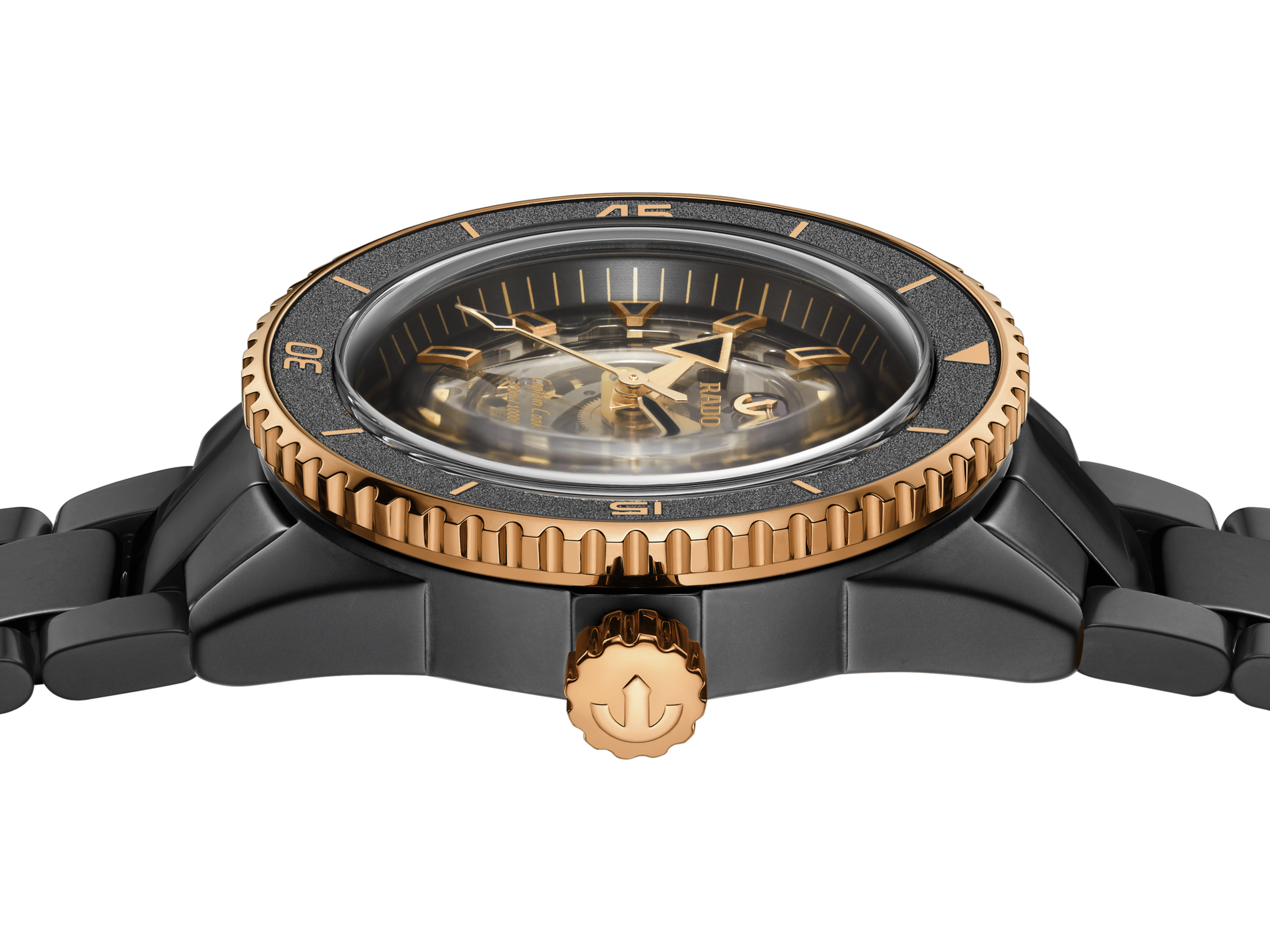 RADO Captain Cook High-Tech Ceramic Skeleton 43mm Black-Rose Gold Men's Watch R32192152