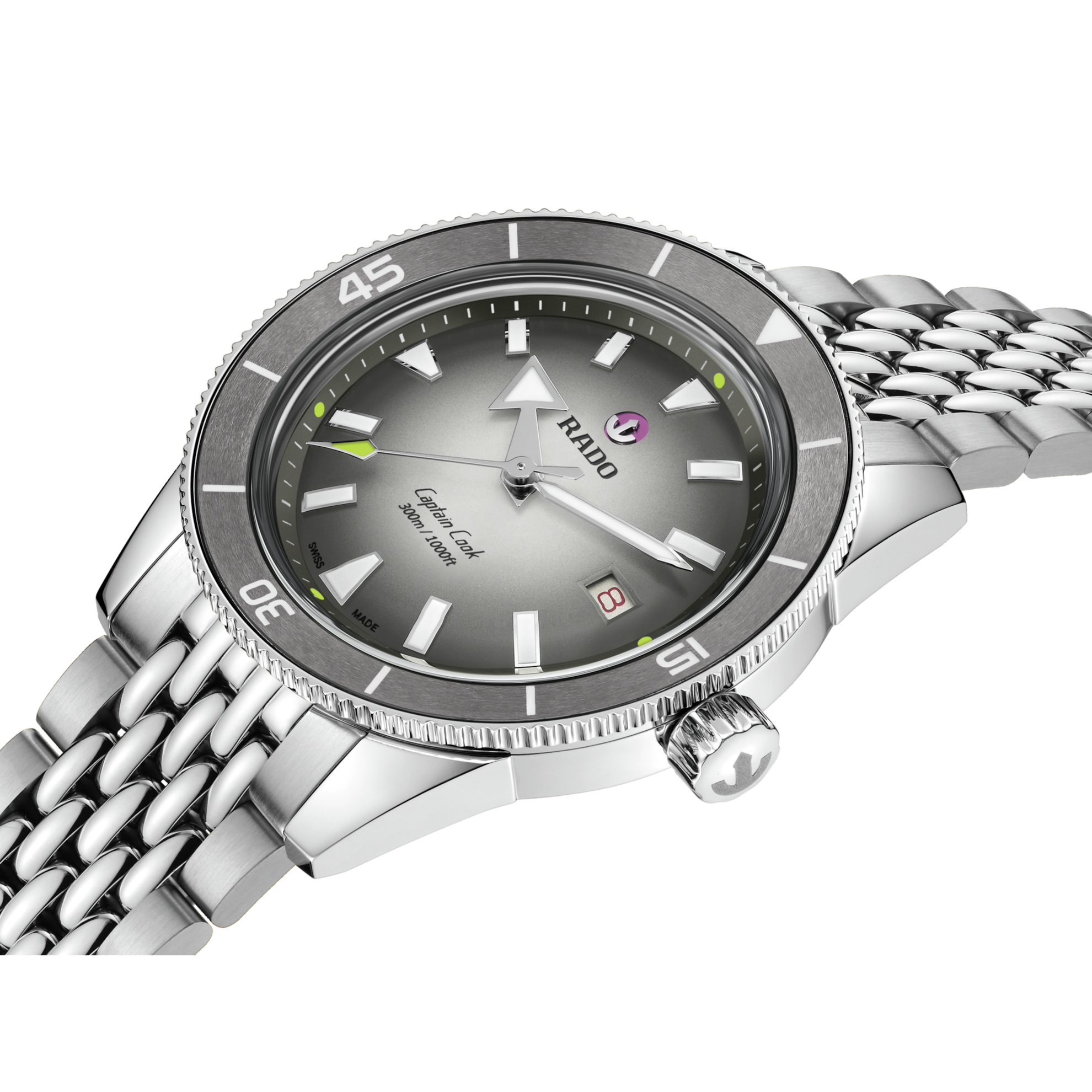 RADO Captain Cook x Tennis Limited Edition 39mm Silver-Grey Dial Men's Watch R32222108