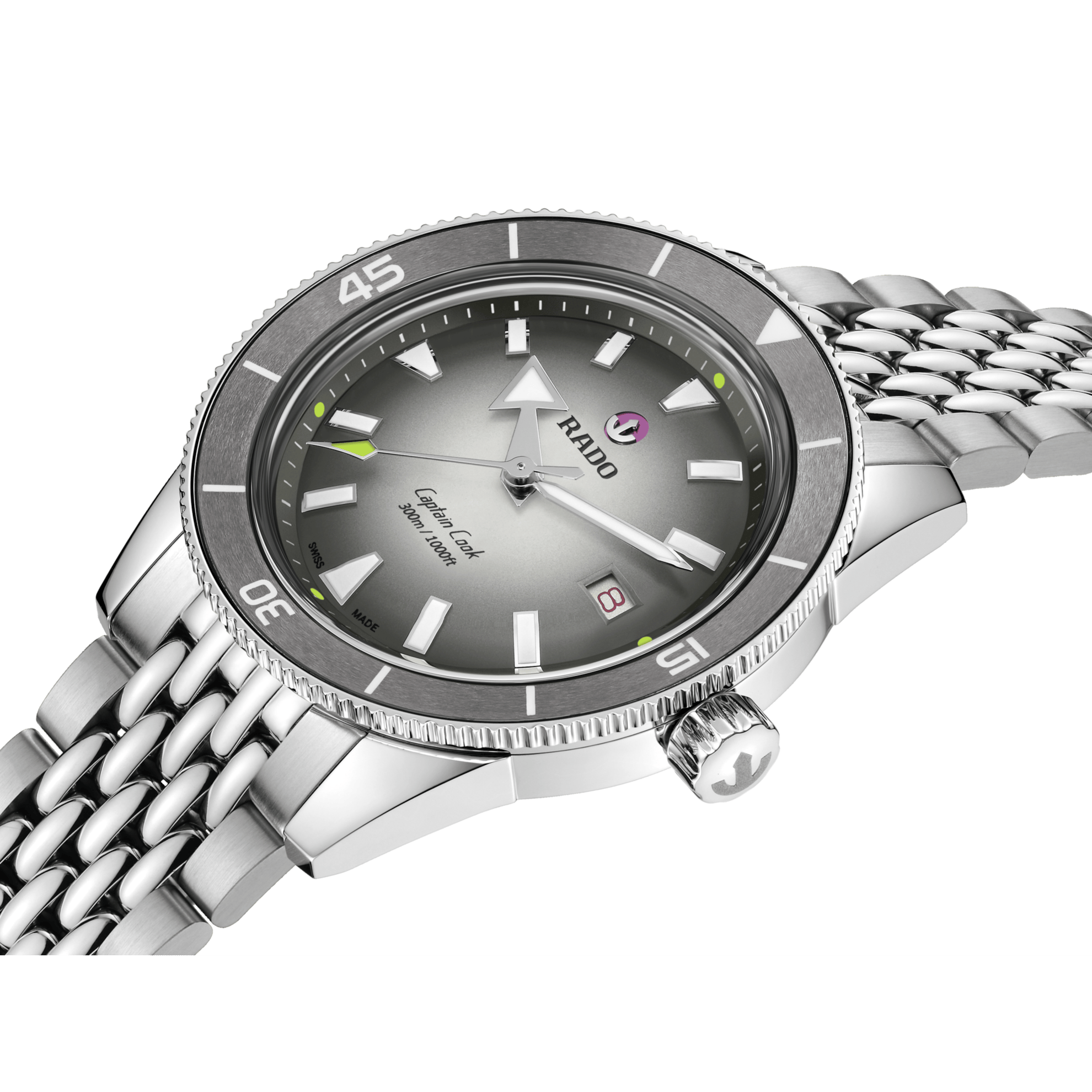 RADO Captain Cook x Tennis Limited Edition 39mm Silver-Grey Dial Men's Watch R32222108