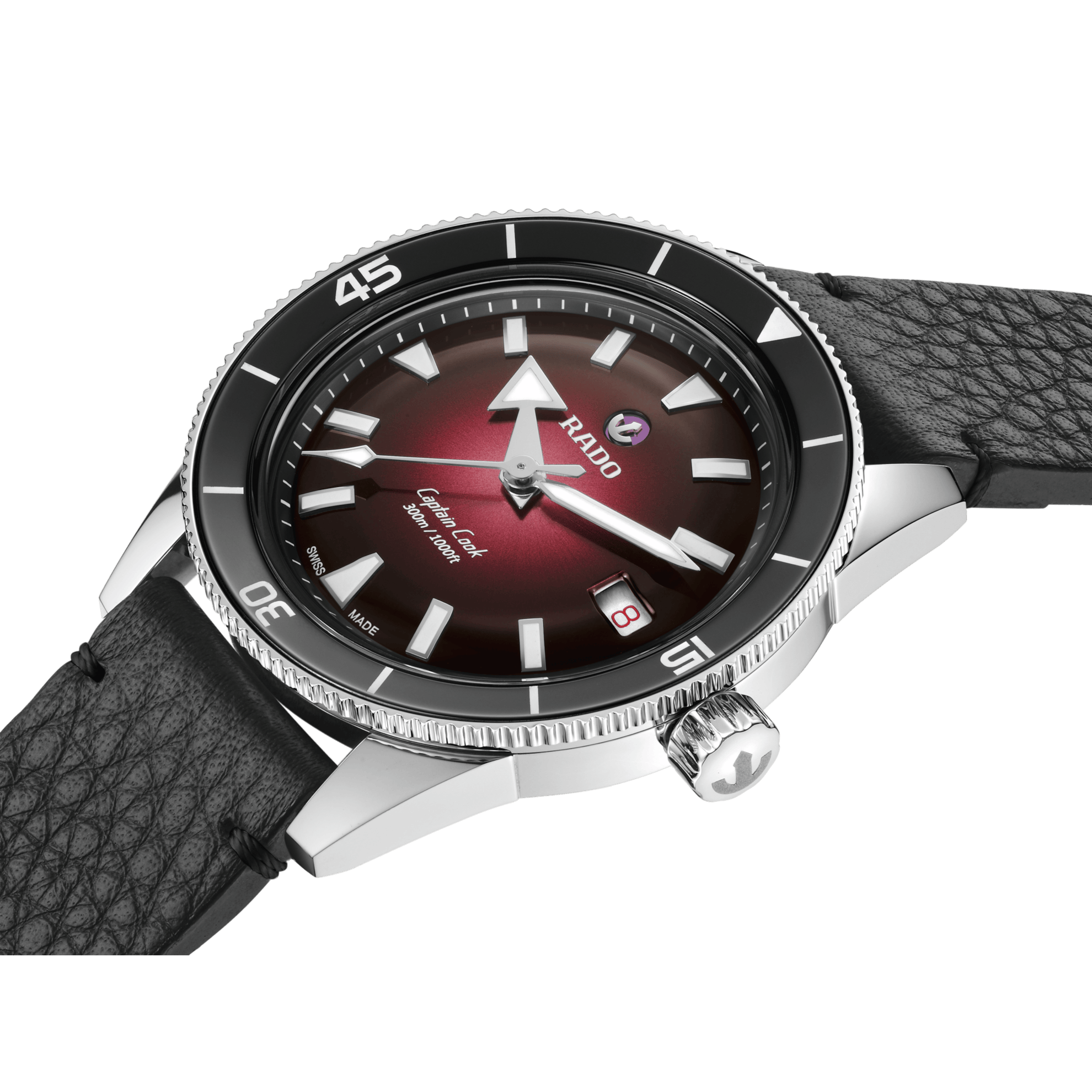 RADO Captain Cook Automatic 39mm Burgundy Dial Men's Watch R32223408