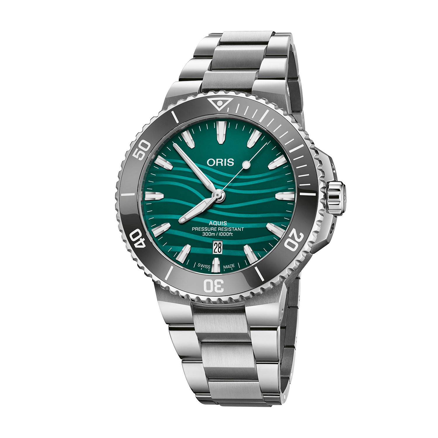 Oris Aquis Yangtze Jiangtun Limited Edition 43.5mm Green Dial Men's Watch 01 733 7789 4197-Set