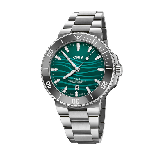 Oris Aquis Yangtze Jiangtun Limited Edition 43.5mm Green Dial Men's Watch 01 733 7789 4197-Set