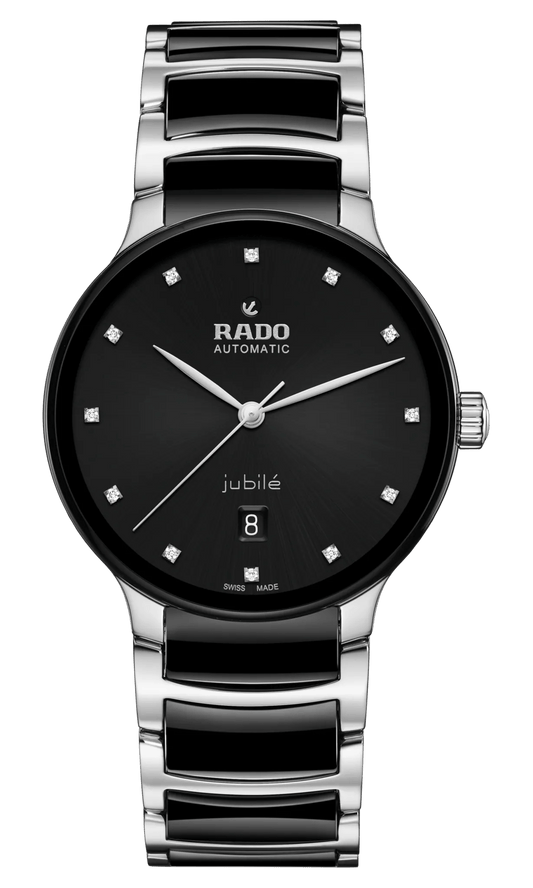 RADO Centrix Diamonds Silver-Black Ceramic 39.5mm Men's Watch R30018742
