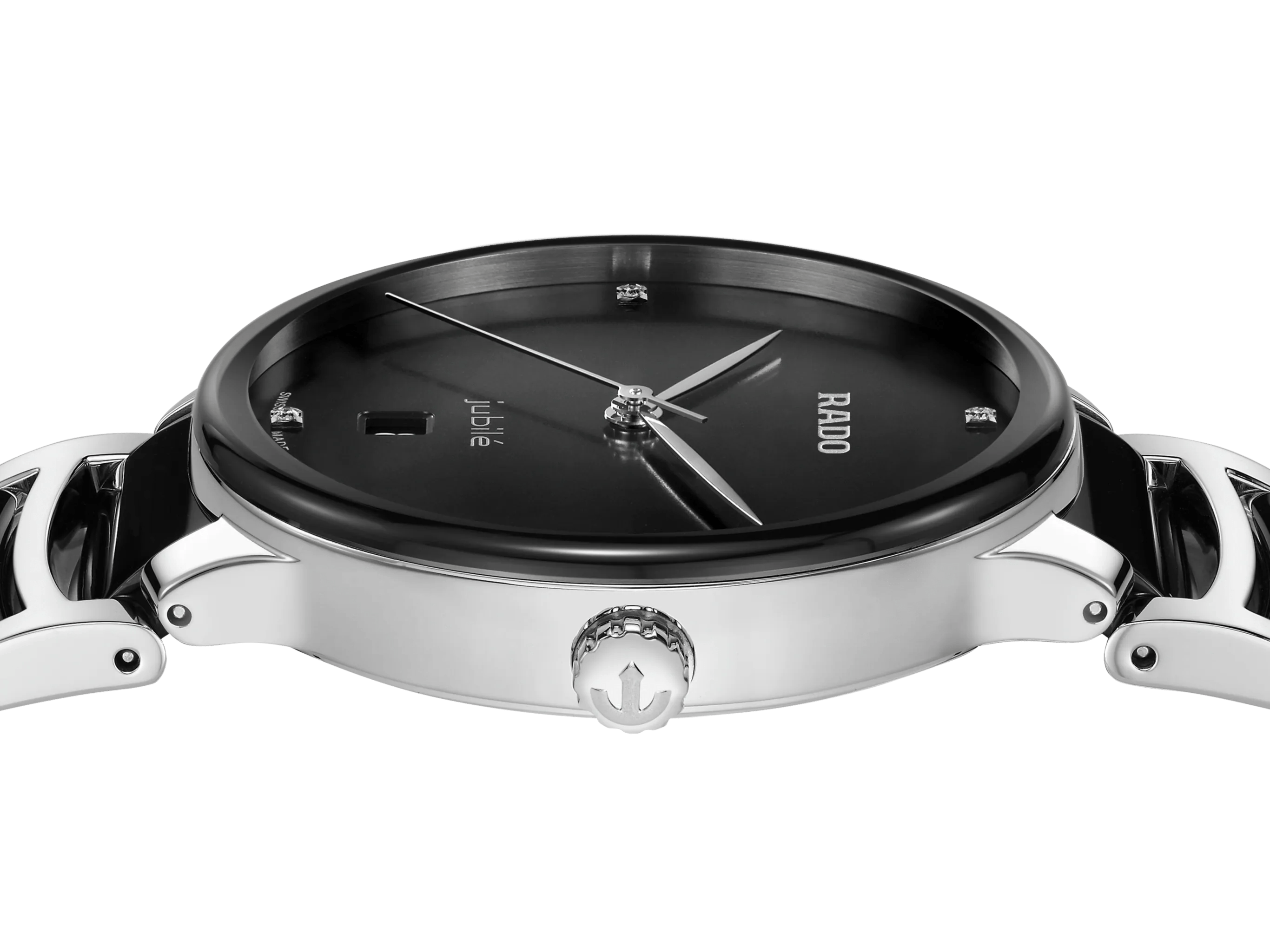 RADO Centrix Diamonds Silver-Black Ceramic 39.5mm Men's Watch R30021712