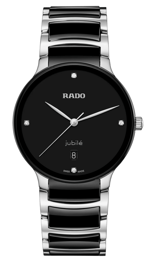 RADO Centrix Diamonds Silver-Black Ceramic 39.5mm Men's Watch R30021712