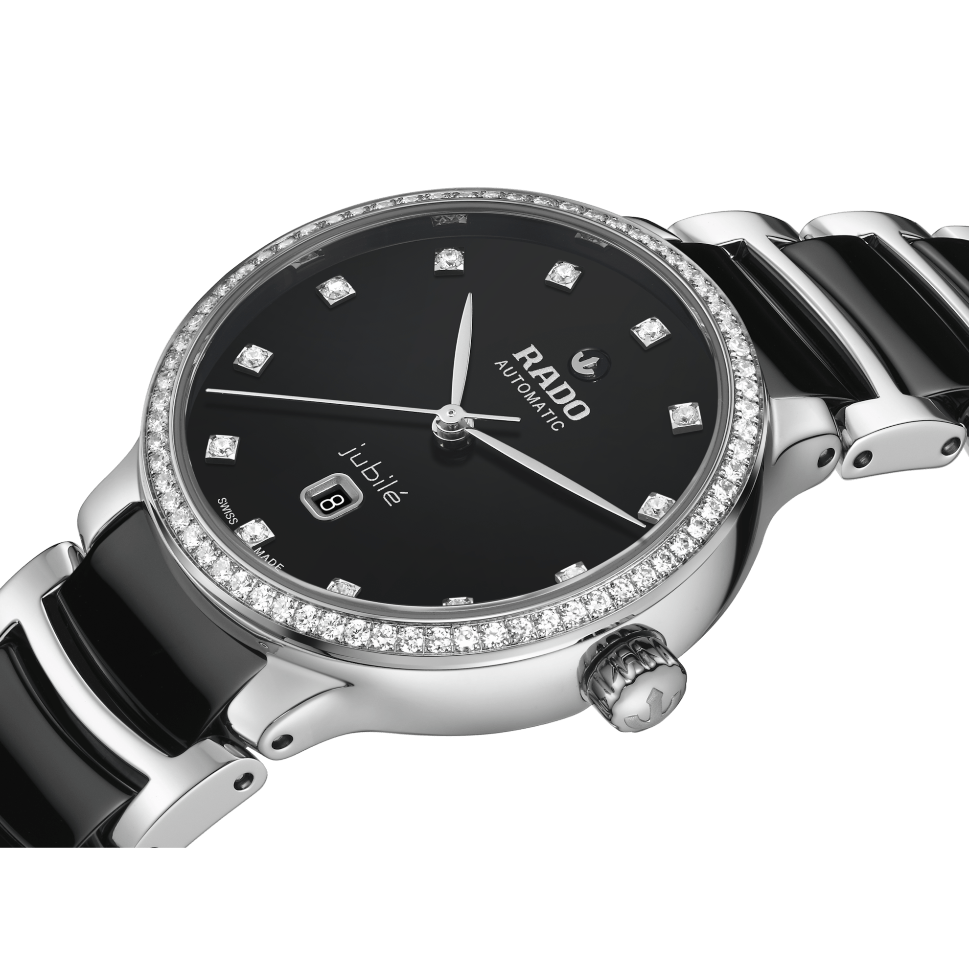 RADO Centrix Automatic Diamonds 30.5mm Black Lacquered Dial Women's Watch R30228702