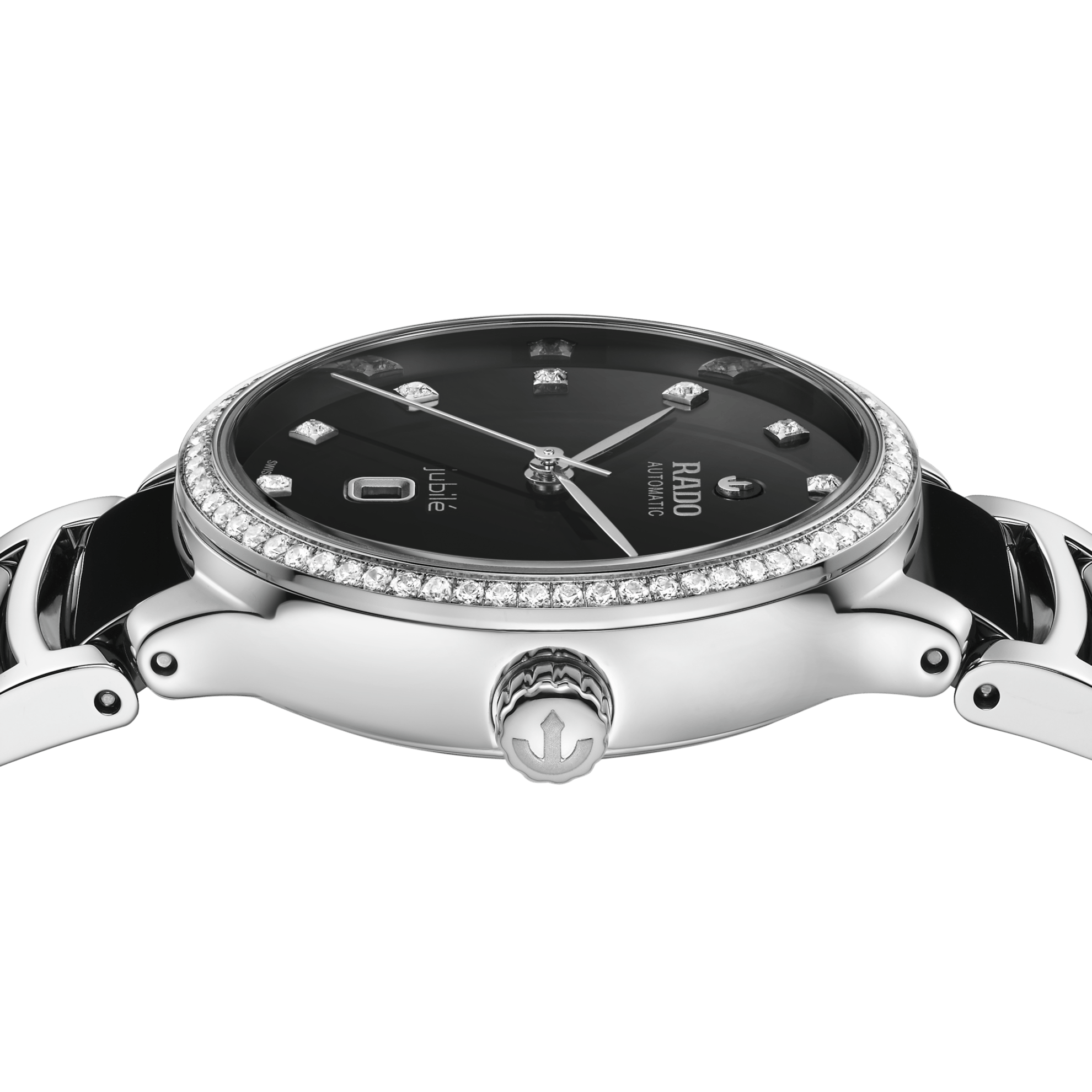 RADO Centrix Automatic Diamonds 30.5mm Black Lacquered Dial Women's Watch R30228702