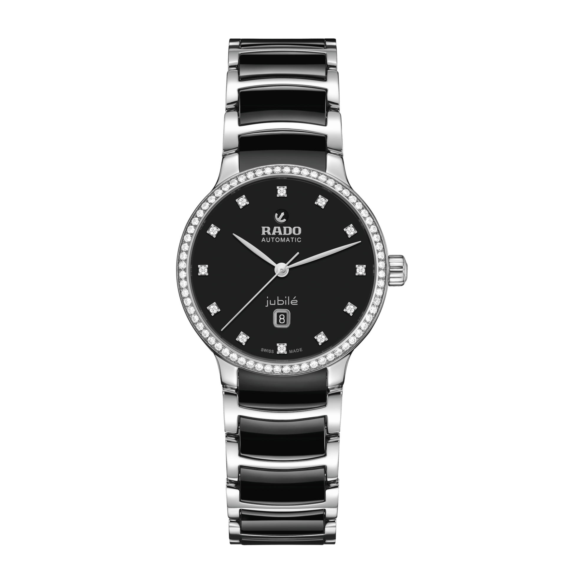 RADO Centrix Automatic Diamonds 30.5mm Black Lacquered Dial Women's Watch R30228702