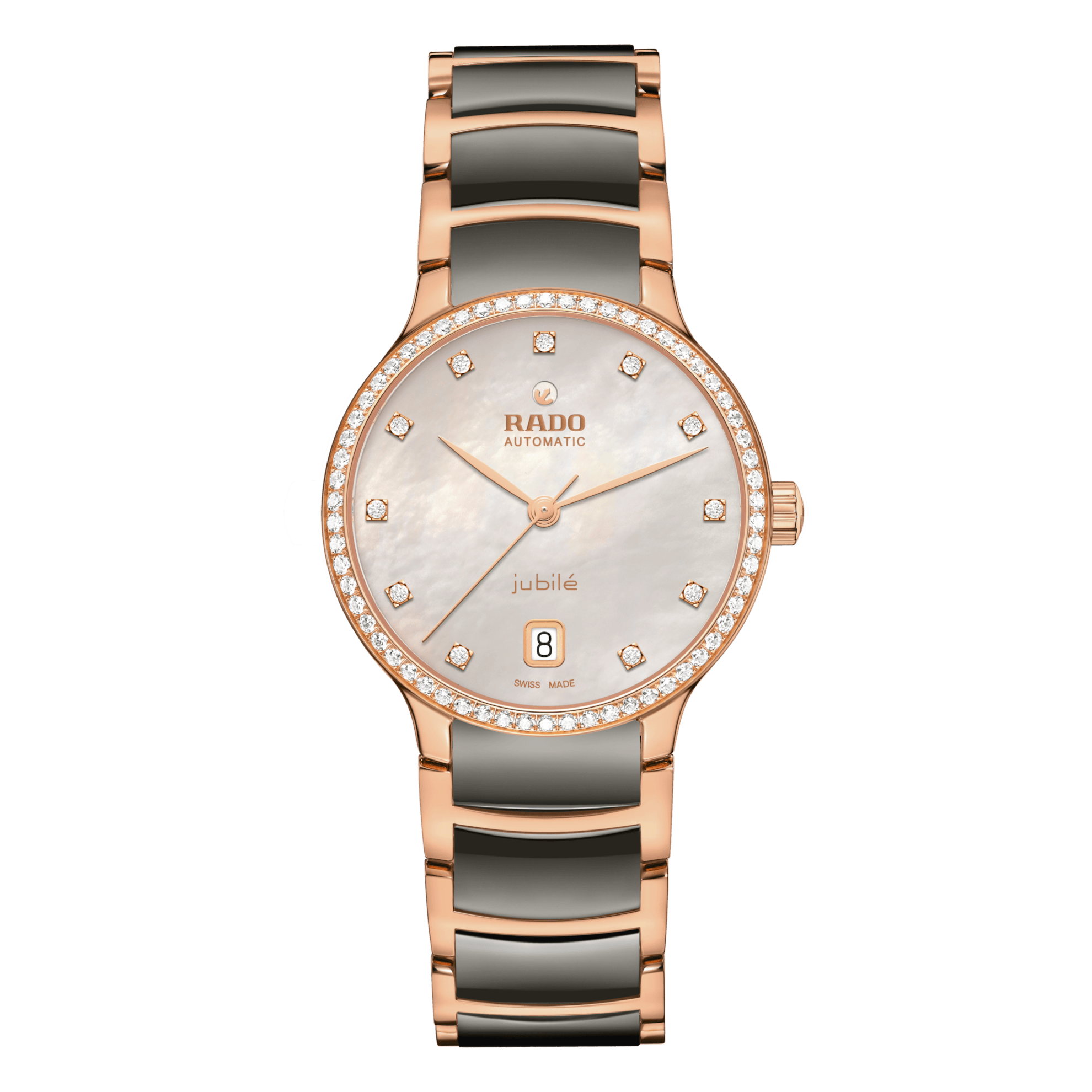 RADO Centrix Automatic Diamonds 35mm Silver Mother of Pearl Dial Women's Watch R30230912