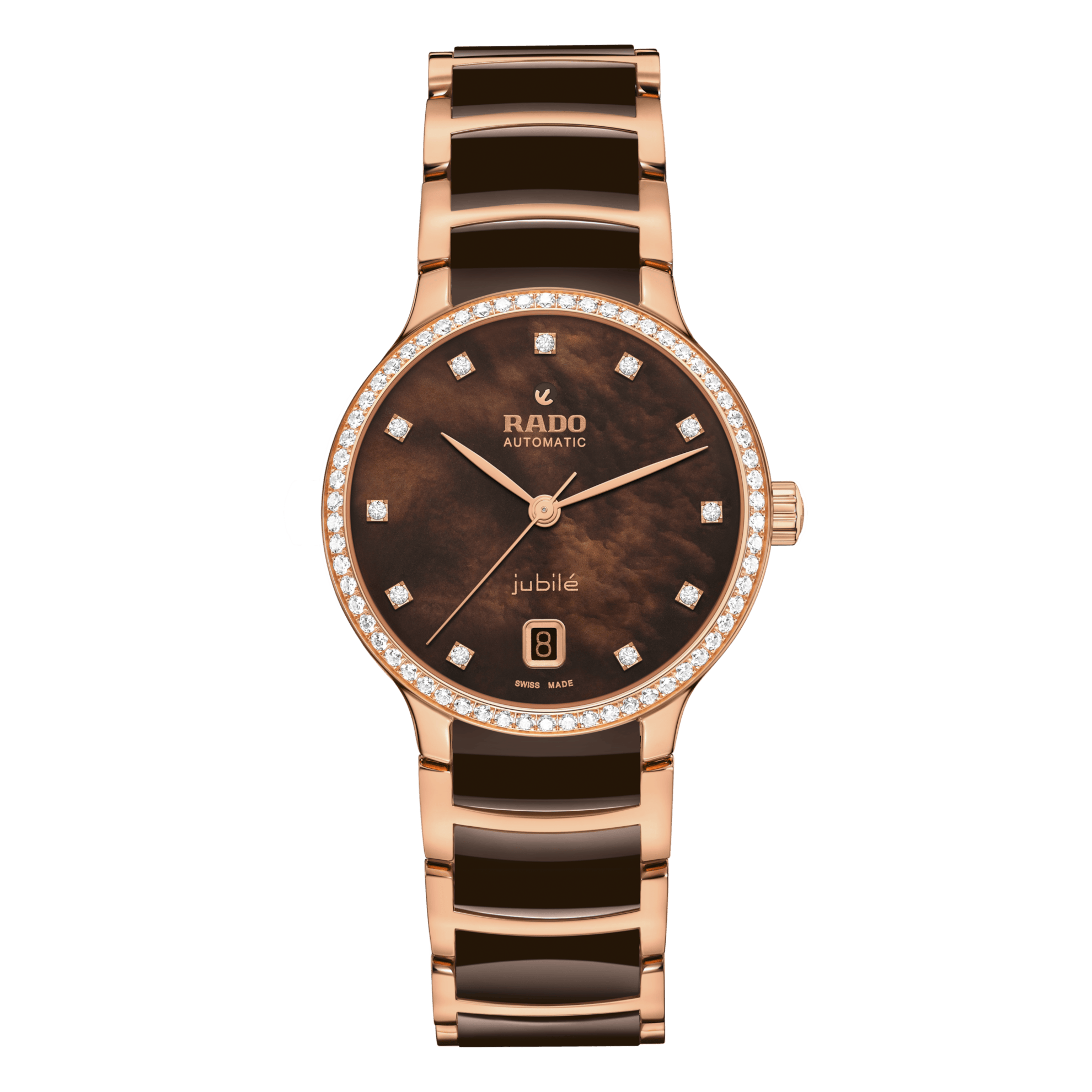 RADO Centrix Automatic Diamonds 35mm Brown Mother of Pearl Dial Women's Watch R30230922