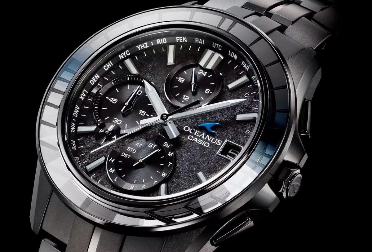 Casio Oceanus Manta 42.8mm Black Dial Men's Watch OCWS7000CN-1A