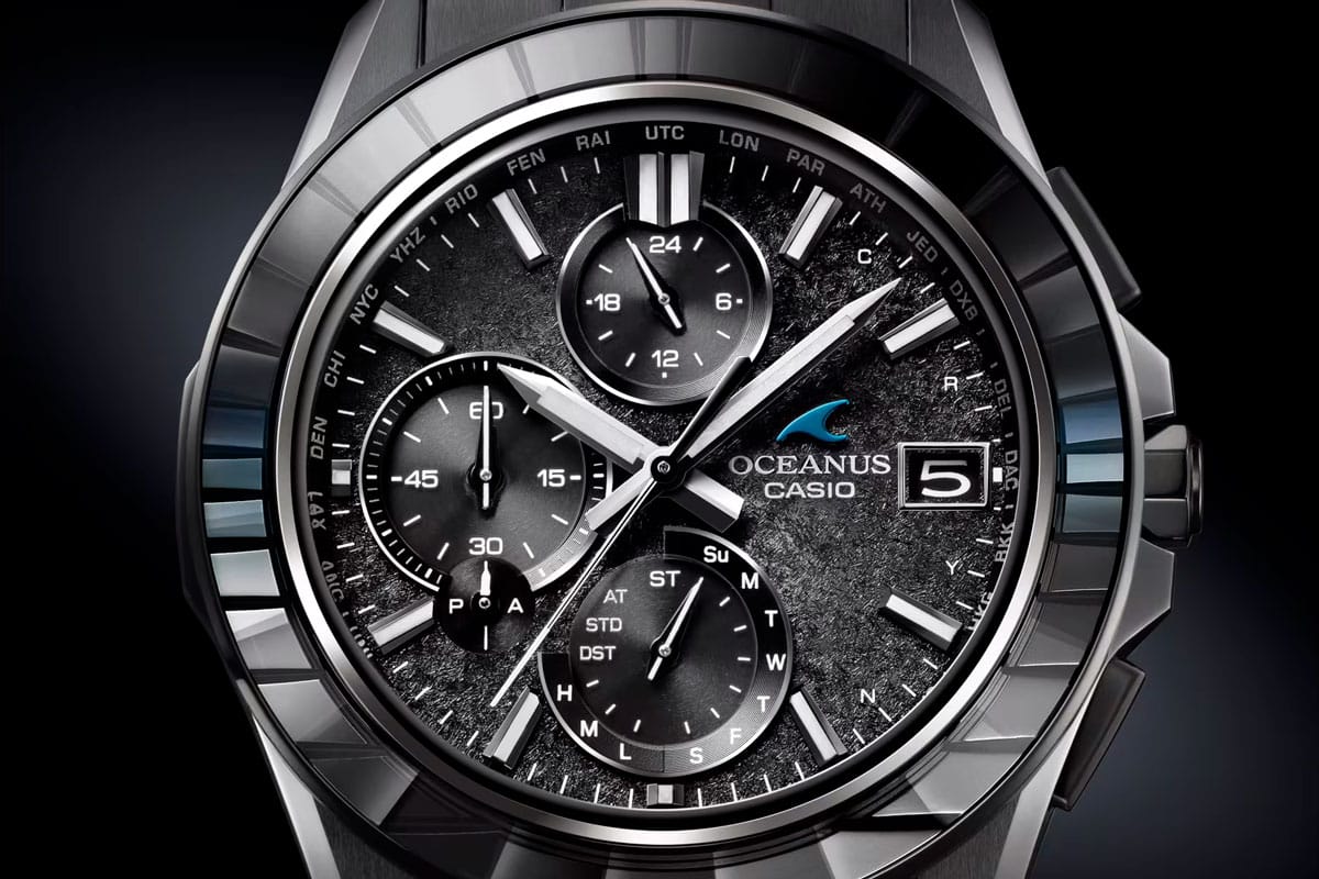 Casio Oceanus Manta 42.8mm Black Dial Men's Watch OCWS7000CN-1A