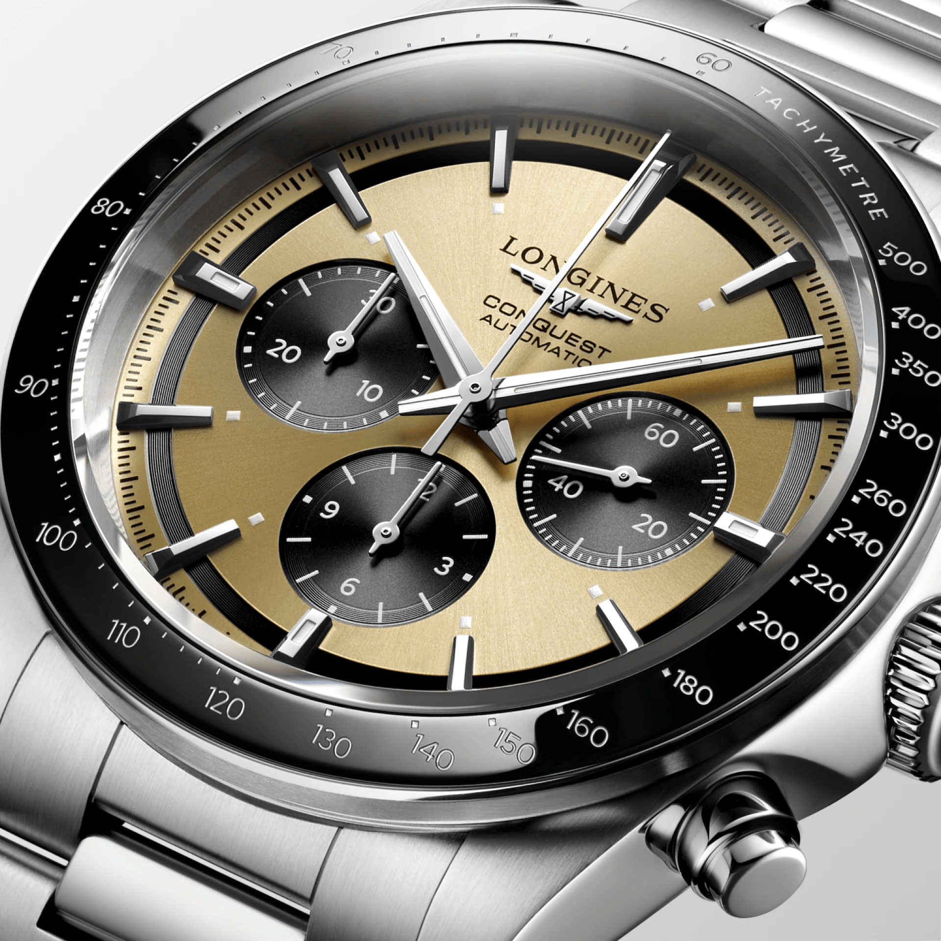 Longines Conquest Chronograph 42mm Champagne Dial Men's Watch L38354326