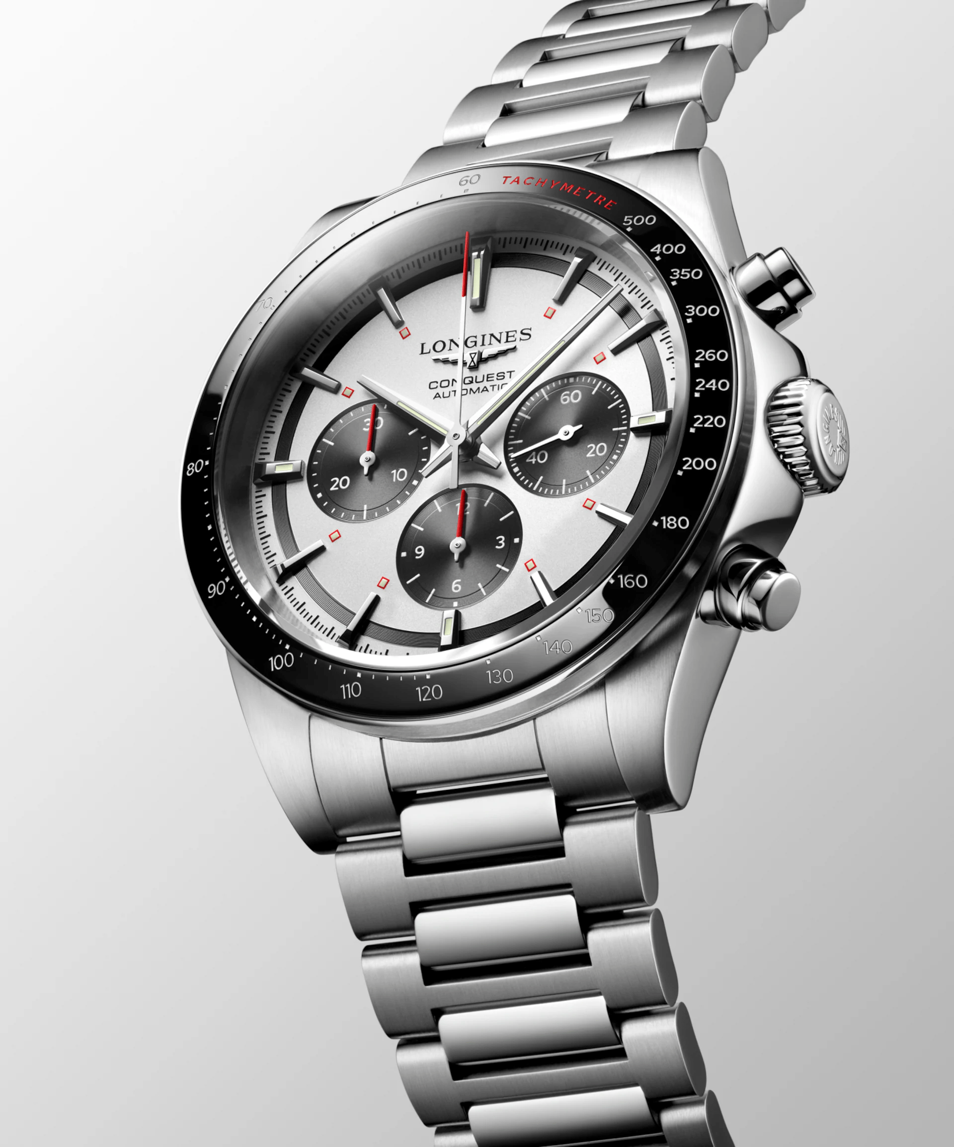 Longines Conquest Chronograph 42mm Black-Silver Steel Men's Watch L38354726