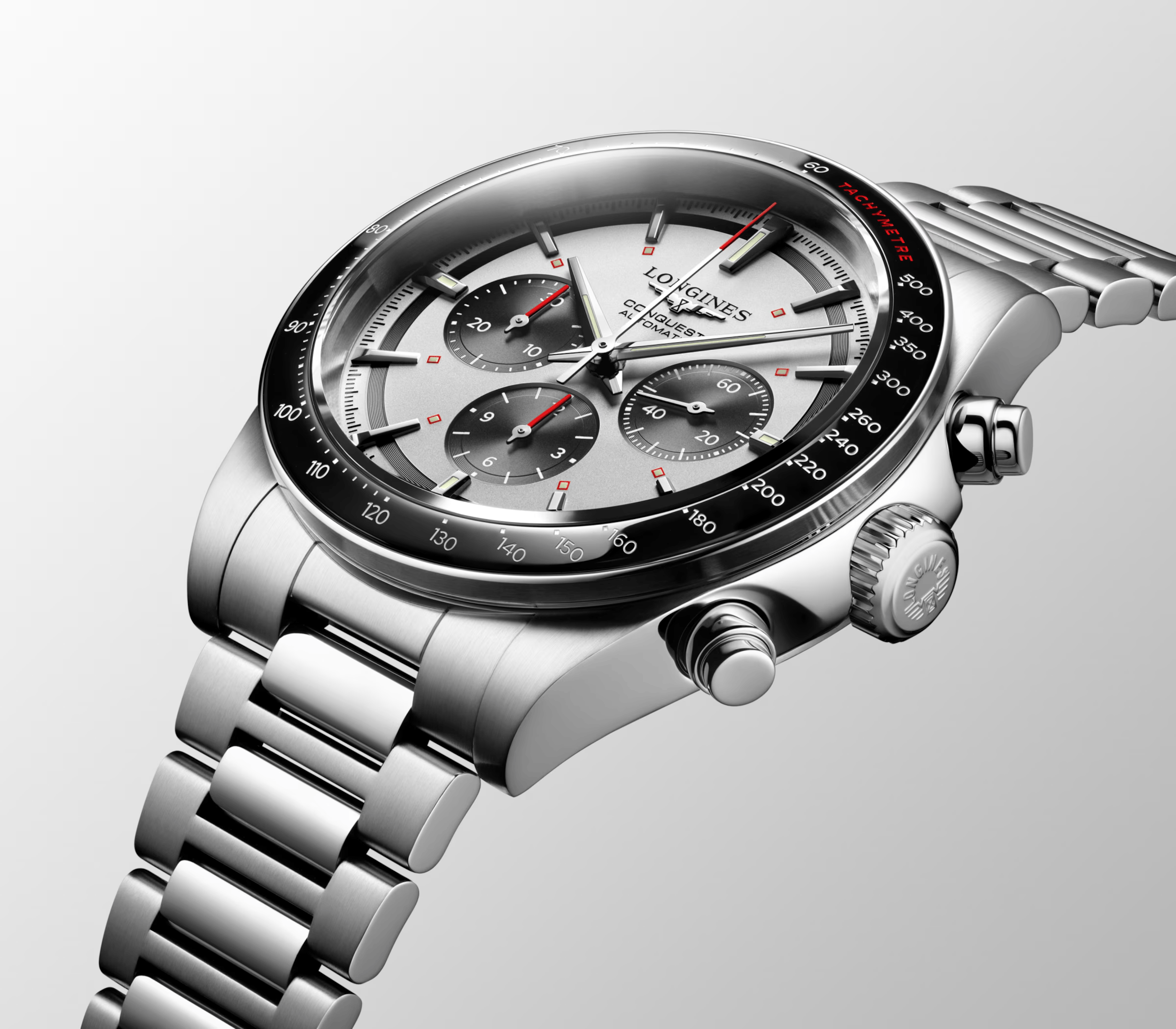 Longines Conquest Chronograph 42mm Black-Silver Steel Men's Watch L38354726