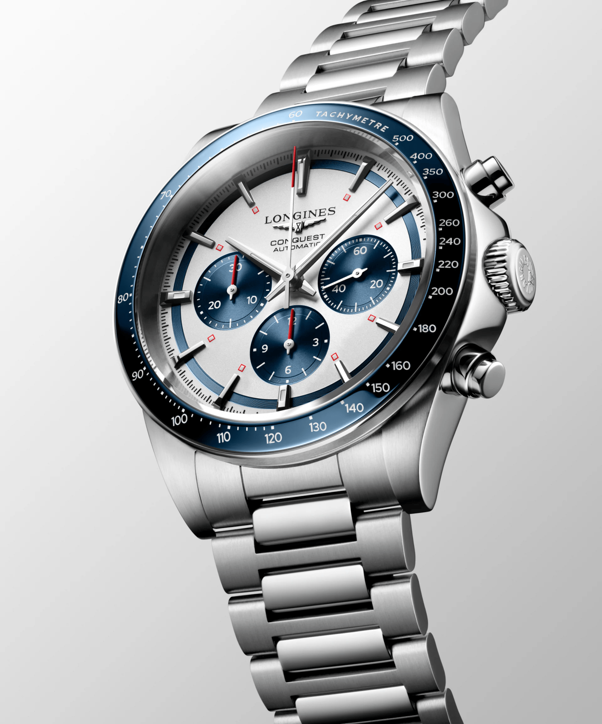 Longines Conquest Chronograph 42mm Blue-Silver Steel Men's Watch L38354986