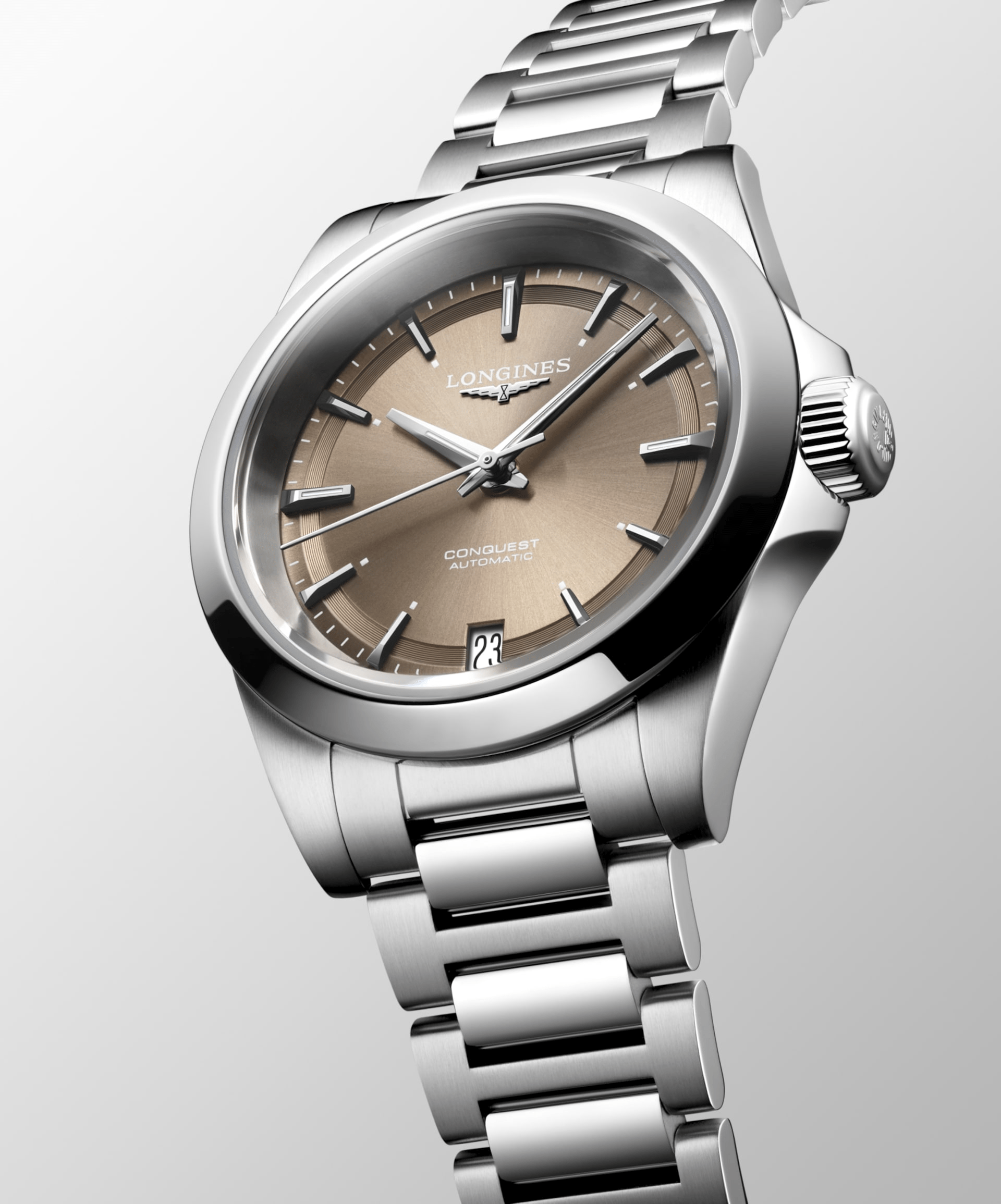 Longines Conquest 34mm Brown Dial Steel Women's Watch L34304626