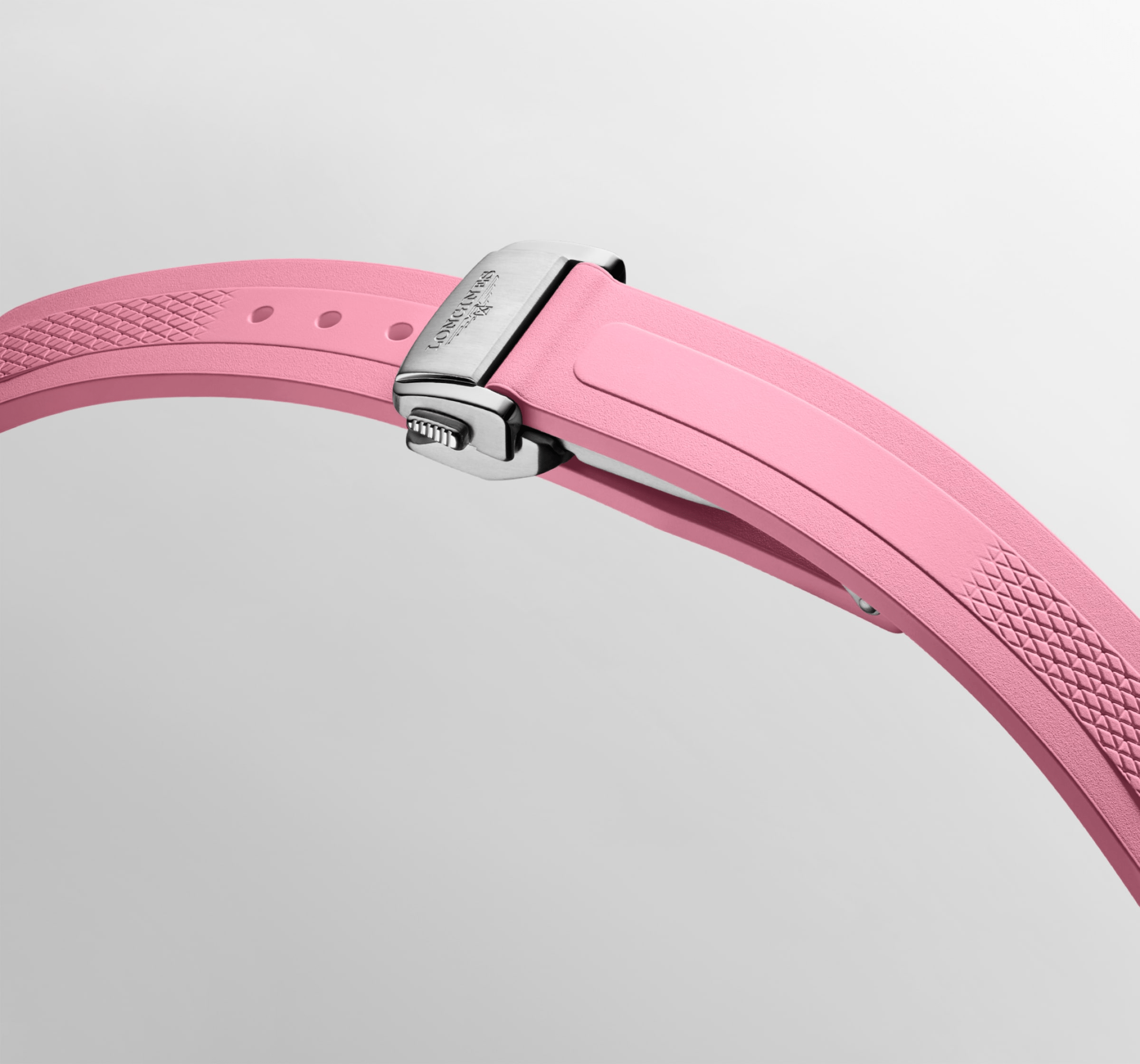 Longines Conquest 34mm Pink Dial Rubber Women's Watch L34304999