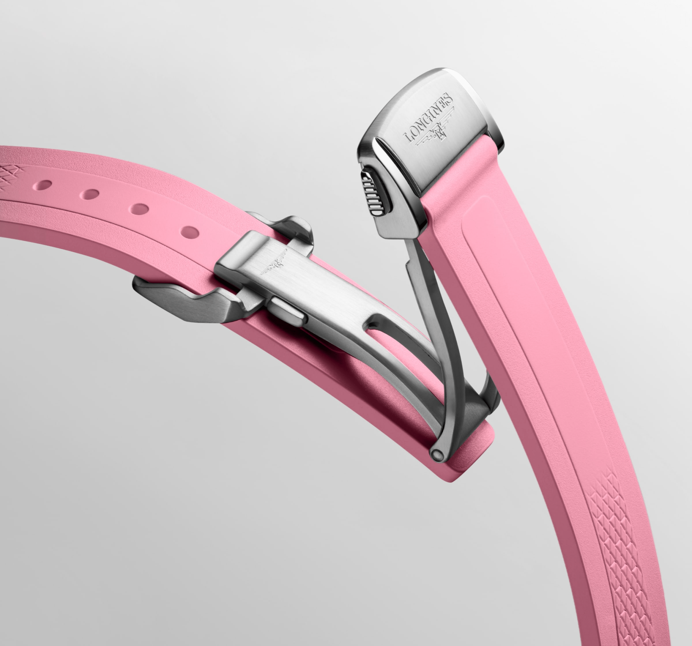 Longines Conquest 34mm Pink Dial Rubber Women's Watch L34304999