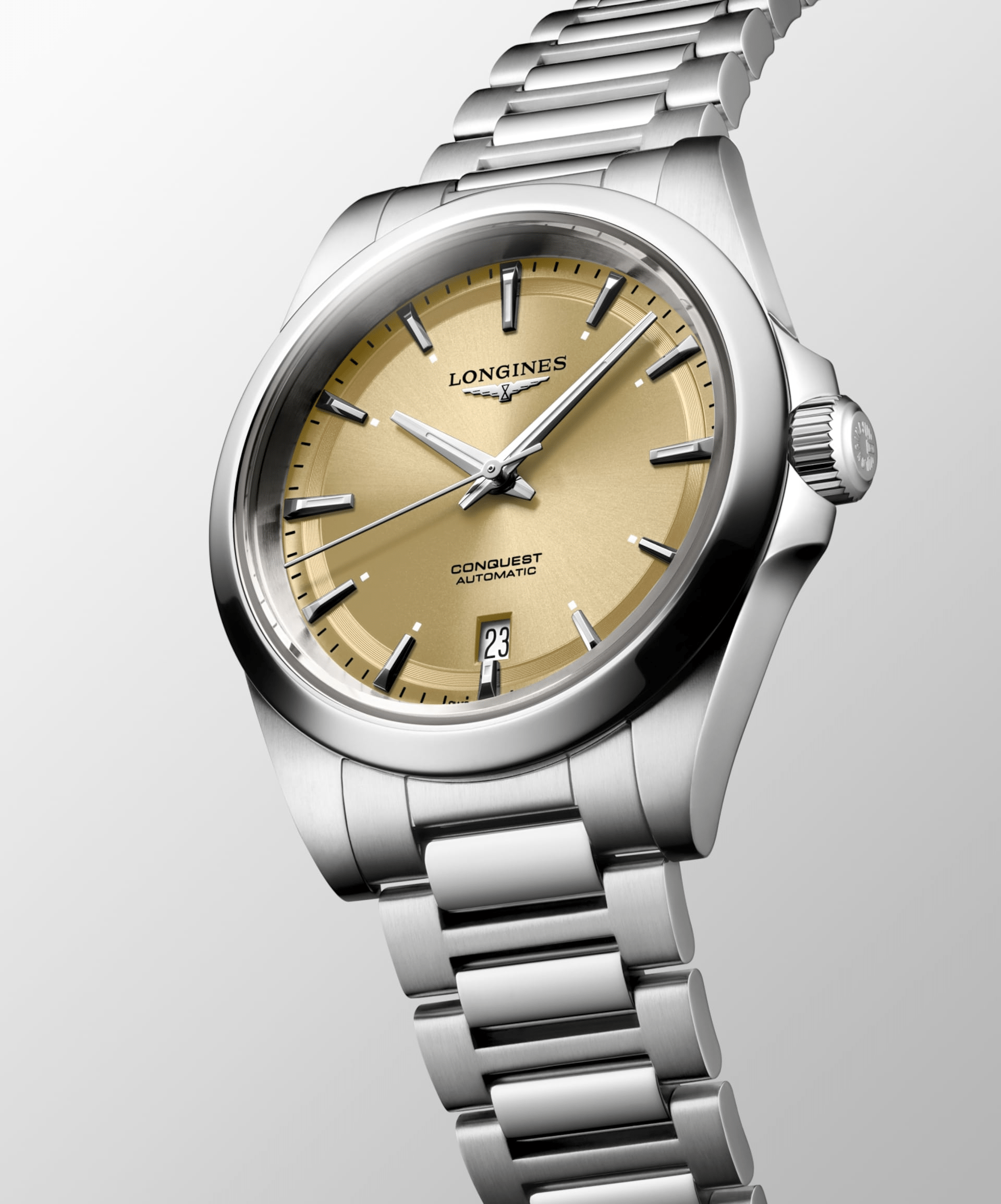 Longines Conquest 38mm Champagne Dial Steel Men's Watch L37204626