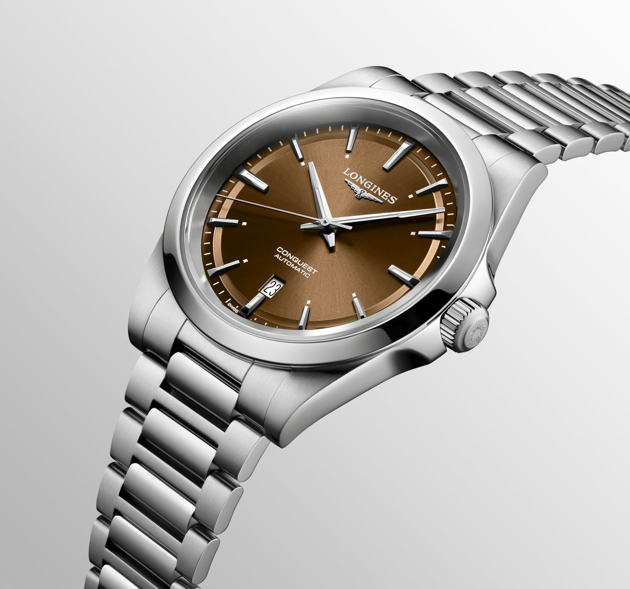 Longines Conquest 41mm Sunray Brown Dial Men's Watch L38304626