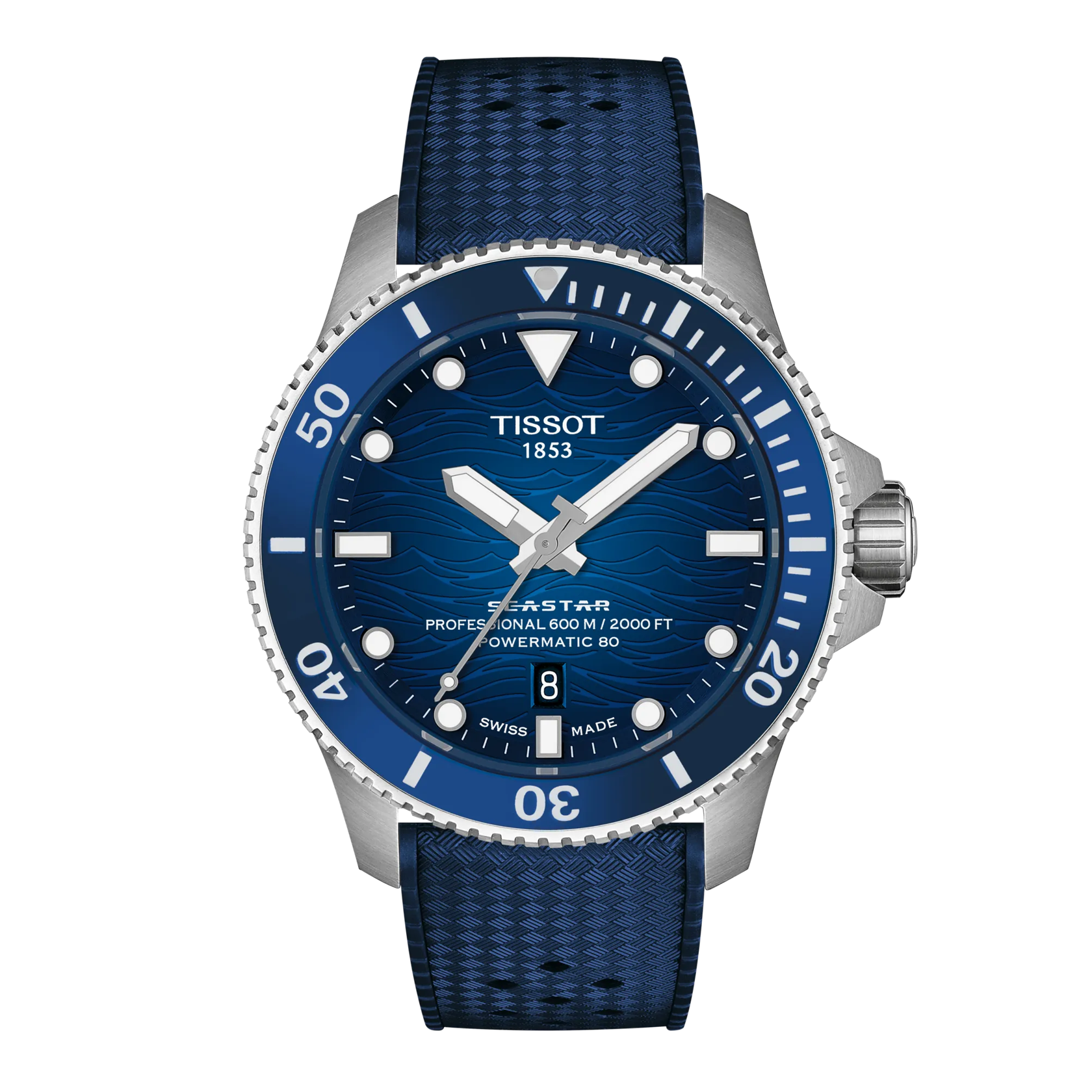 Tissot Seastar 2000 Powermatic 80 44mm Blue Dial Men's Watch T1209071704100