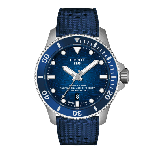 Tissot Seastar 2000 Powermatic 80 44mm Blue Dial Men's Watch T1209071704100