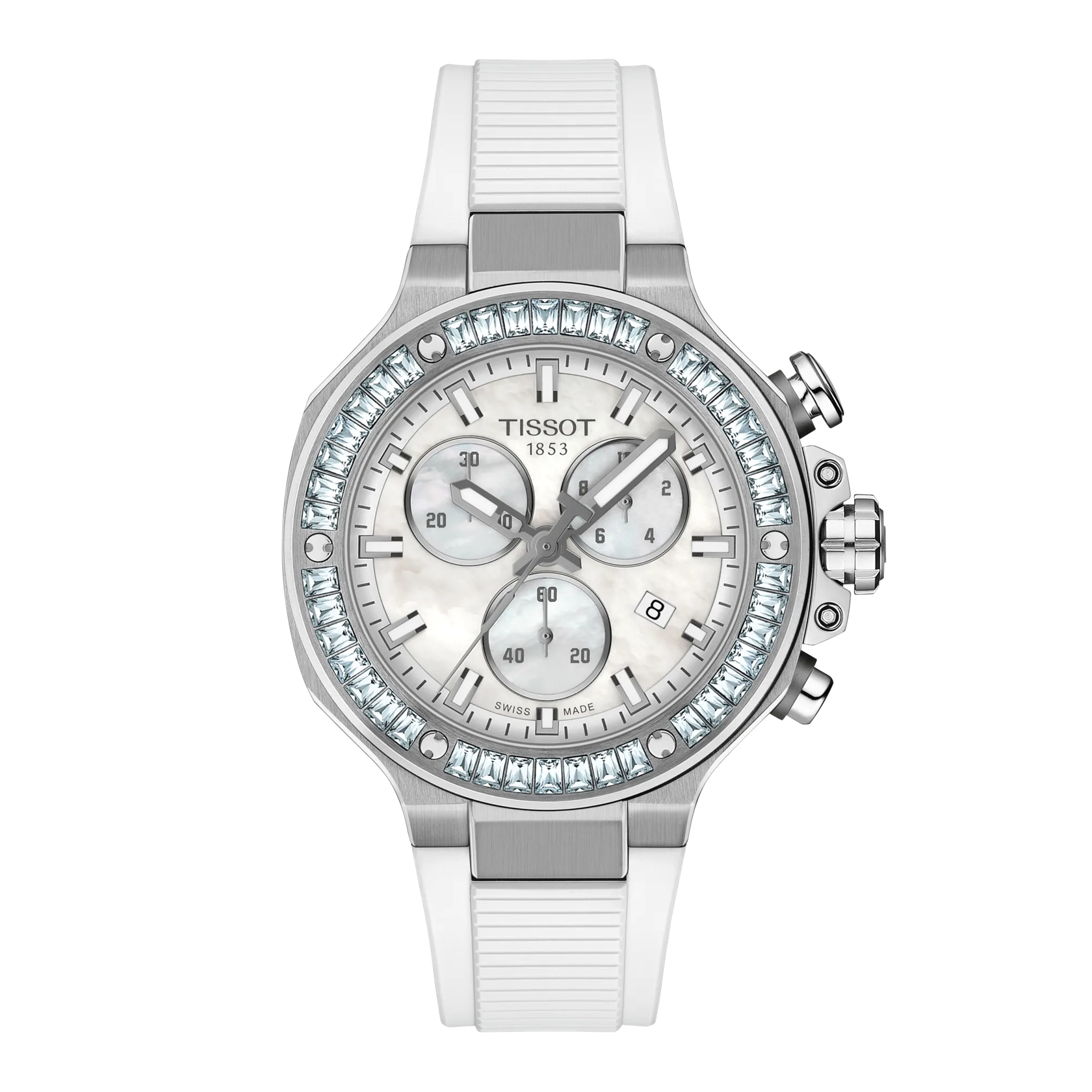 Tissot T-Race 38mm White Mother of Pearl Dial Women's Watch T1418179711100