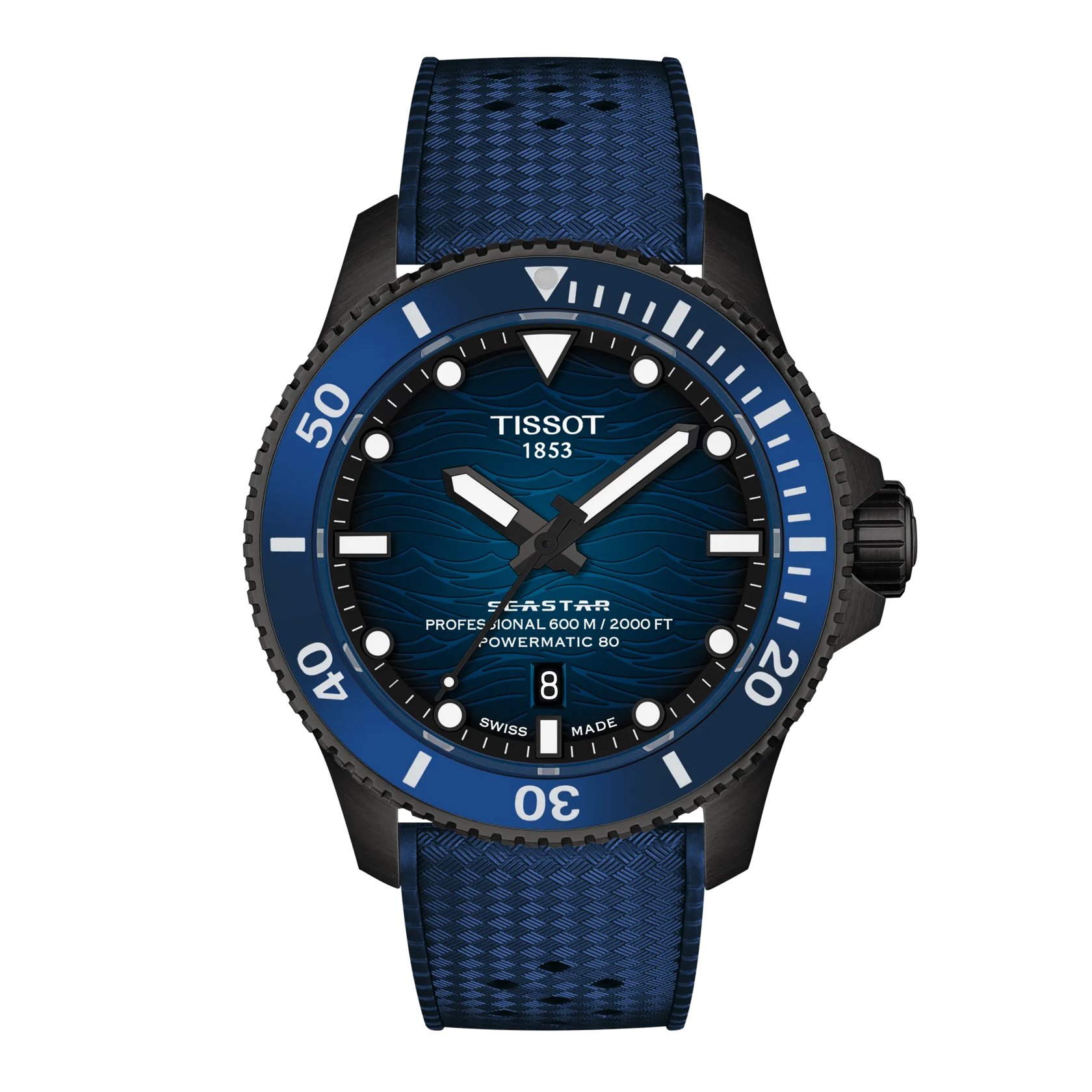 Tissot Seastar 2000 Powermatic 80 44mm Blue Dial Men's Watch T1209073704100