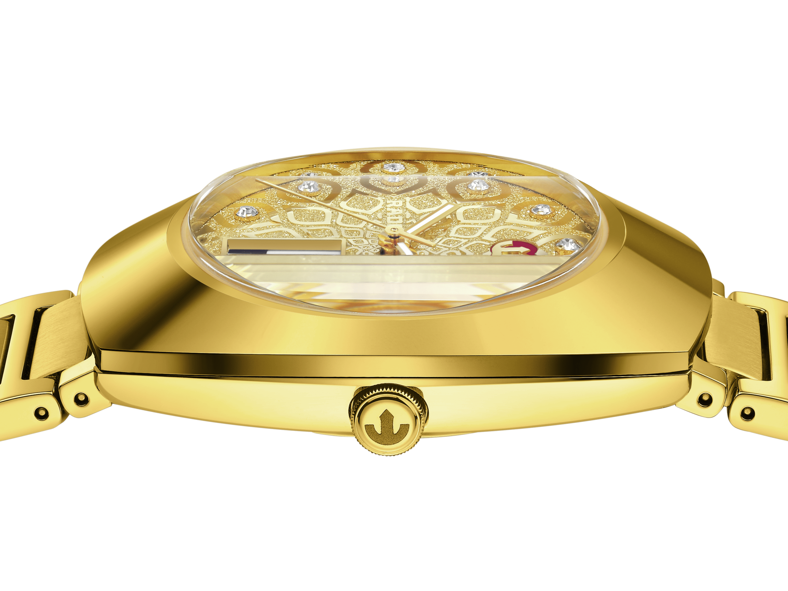 Rado DiaStar Original 38mm Pattern Dial Yellow Gold PVD Men's Watch R12161633