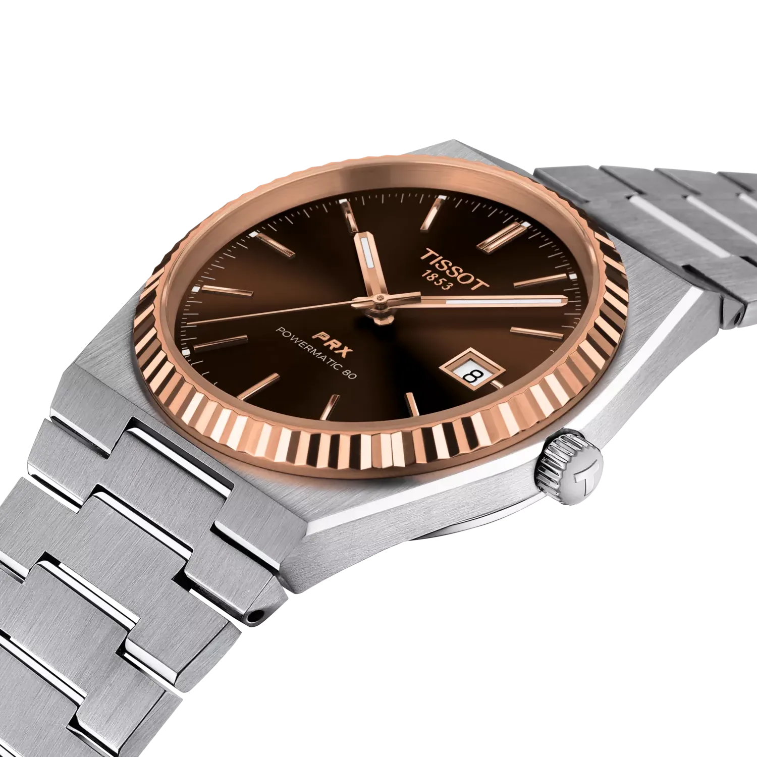 Tissot PRX Gold 40mm Graded Brown-Black Dial Men's Watch T9314074129100