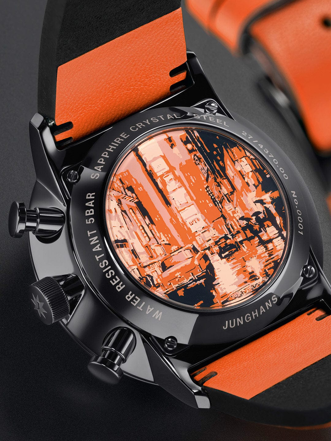 Junghans FORM A Chronoscope 42mm Matt Black Dial Men's Watch 27/4370.01