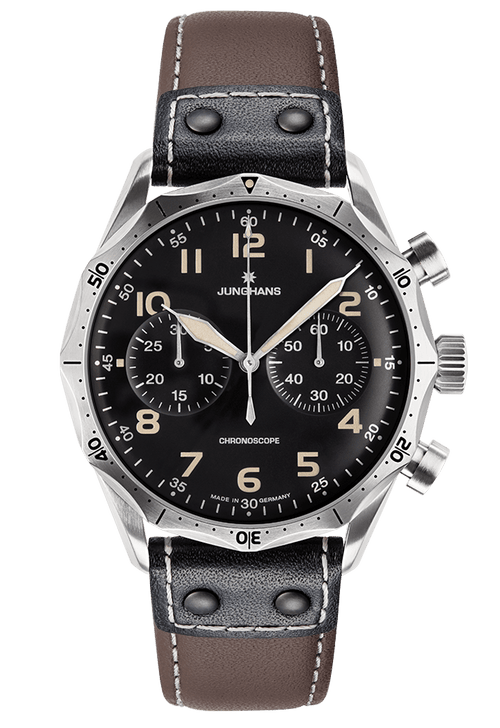 Junghans Pilot Chronoscope 43.3mm Black Dial Men's Watch 27/3591.00