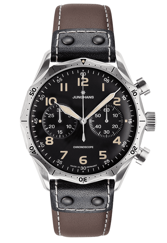 Junghans Pilot Chronoscope 43.3mm Black Dial Men's Watch 27/3591.00