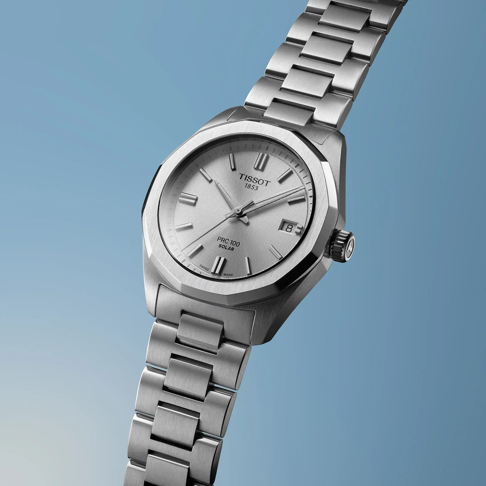 Tissot PRC 100 Solar 34mm Silver Dial Women's Watch T1518221103100