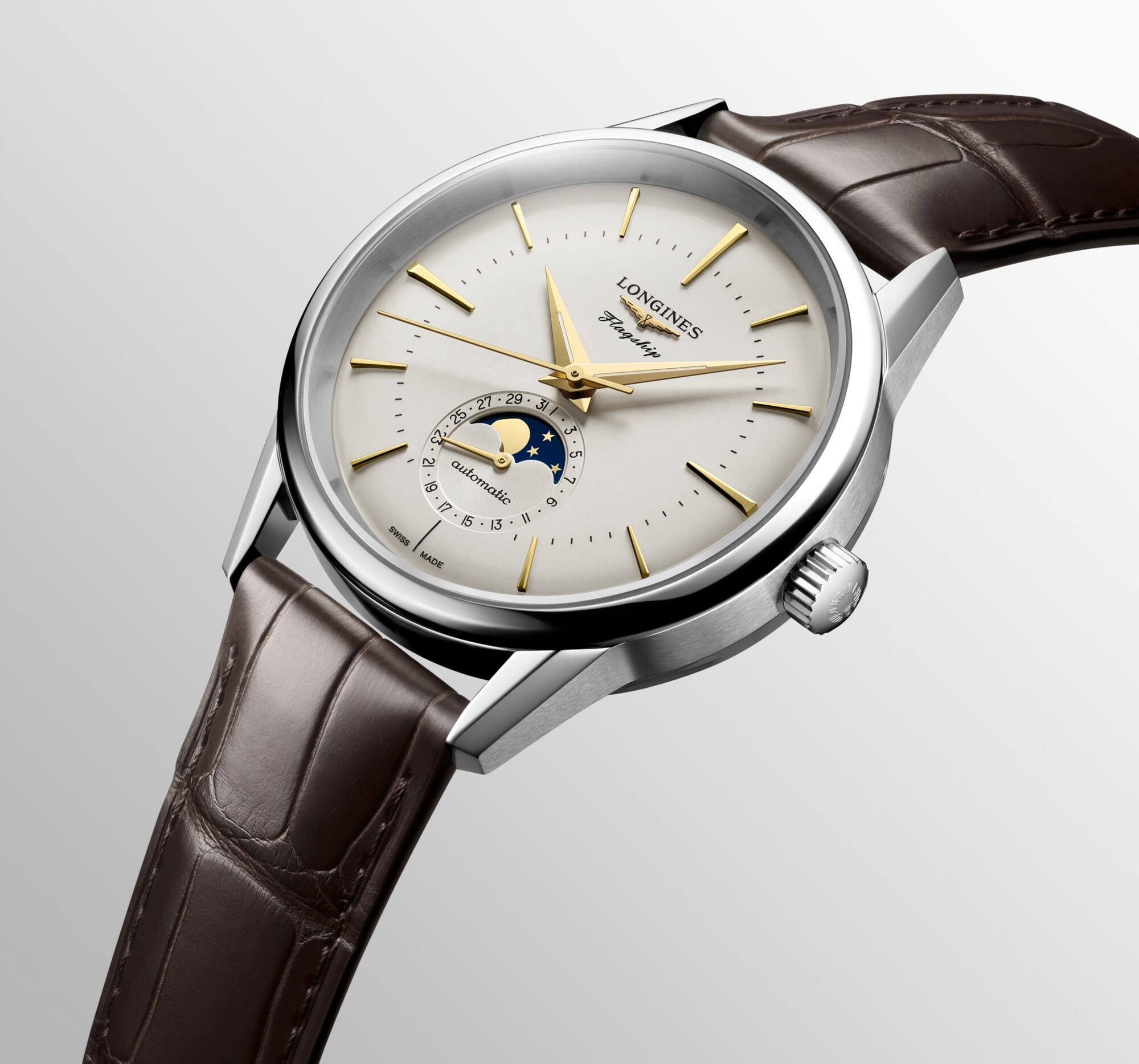 Longines Flagship Heritage Moonphase 38.5mm Silver Dial Men's Watch L48154782