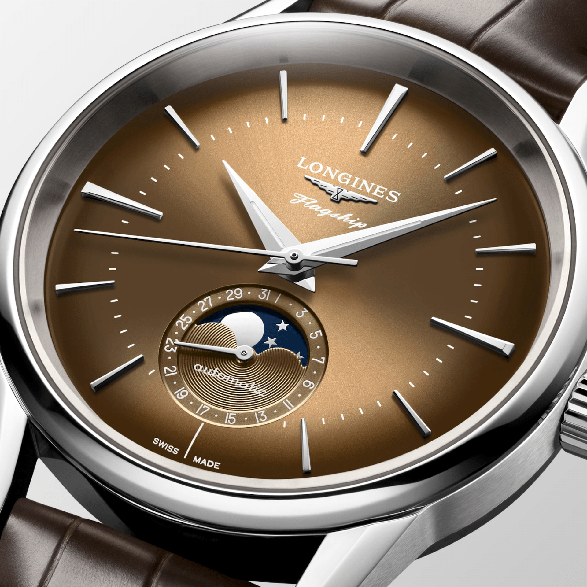 Longines Flagship Heritage 38.5mm Moonphase Brown Men's Watch L48154622