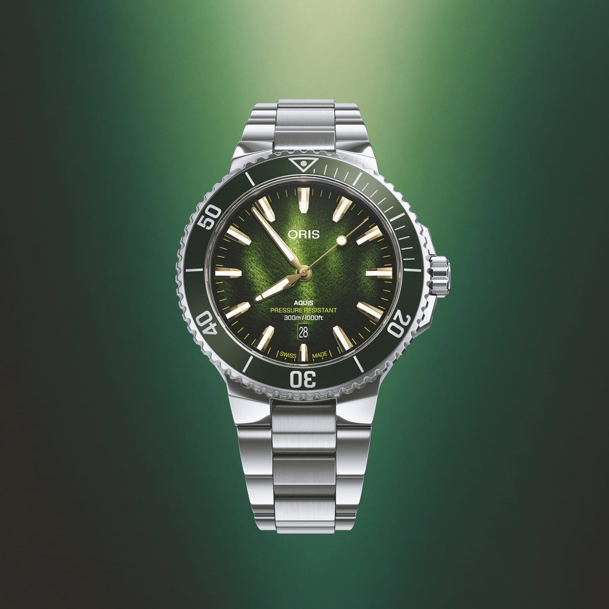 Oris Aquis Date Kelp Forest Limited Edition 41.5mm Green Dial Men's Watch 01 733 7787 4187-Set