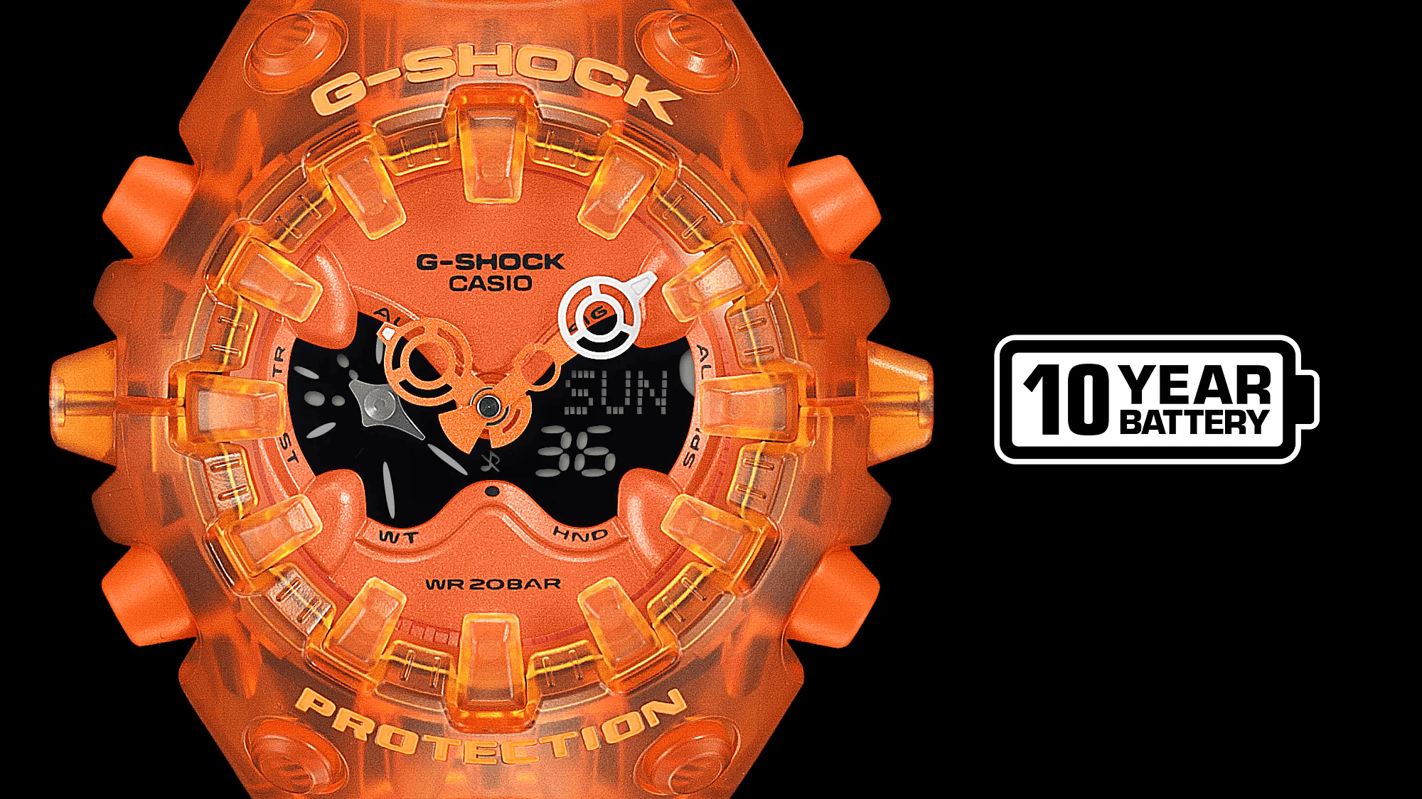 G-Shock Analog-Digital GA-V01 Series 58.2mm Bright Orange-Digital Dial Men's Watch GAV01SKE-4A