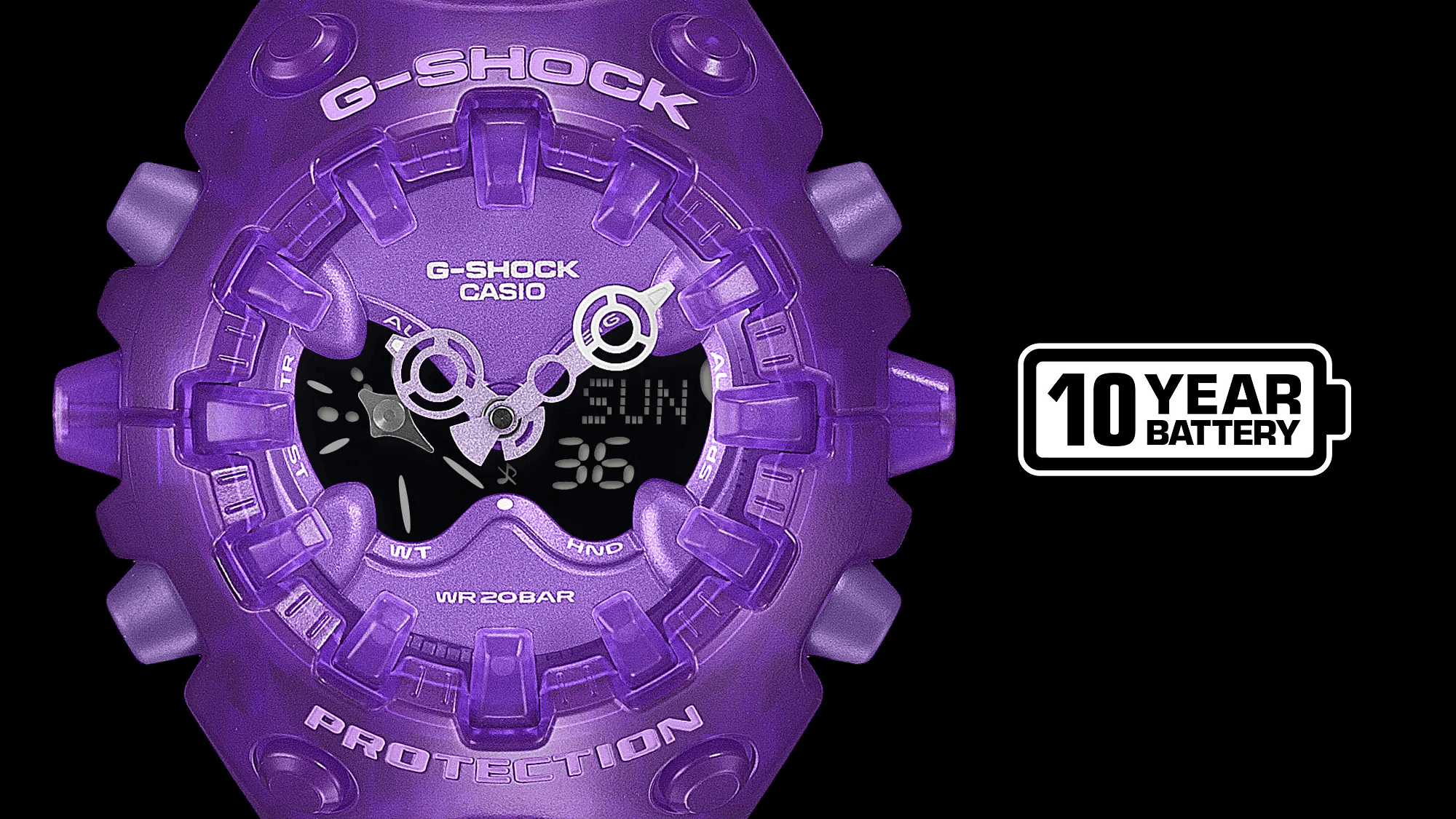 G-Shock Analog-Digital GA-V01 Series 58.2mm Deep Purple-Digital Dial Men's Watch GAV01SKE-6A