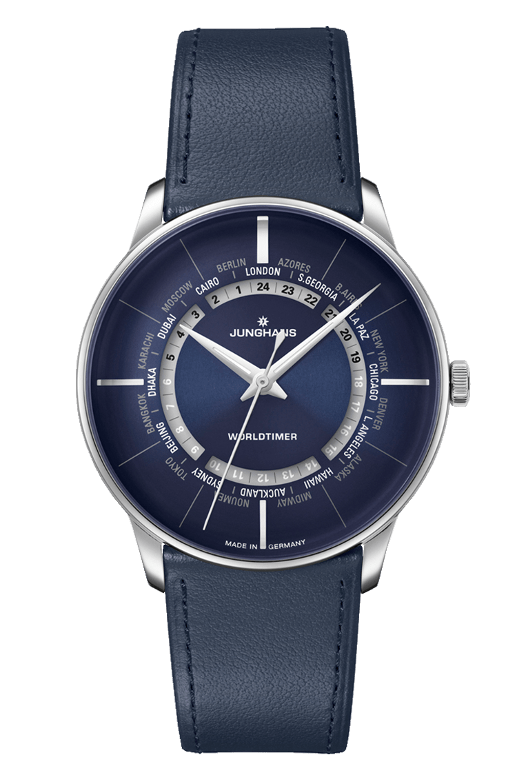Junghans Meister Worldtimer 40.4mm Blue Dial Men's Watch 27/3010.01