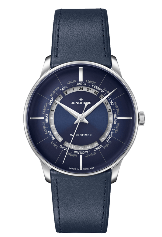 Junghans Meister Worldtimer 40.4mm Blue Dial Men's Watch 27/3010.01
