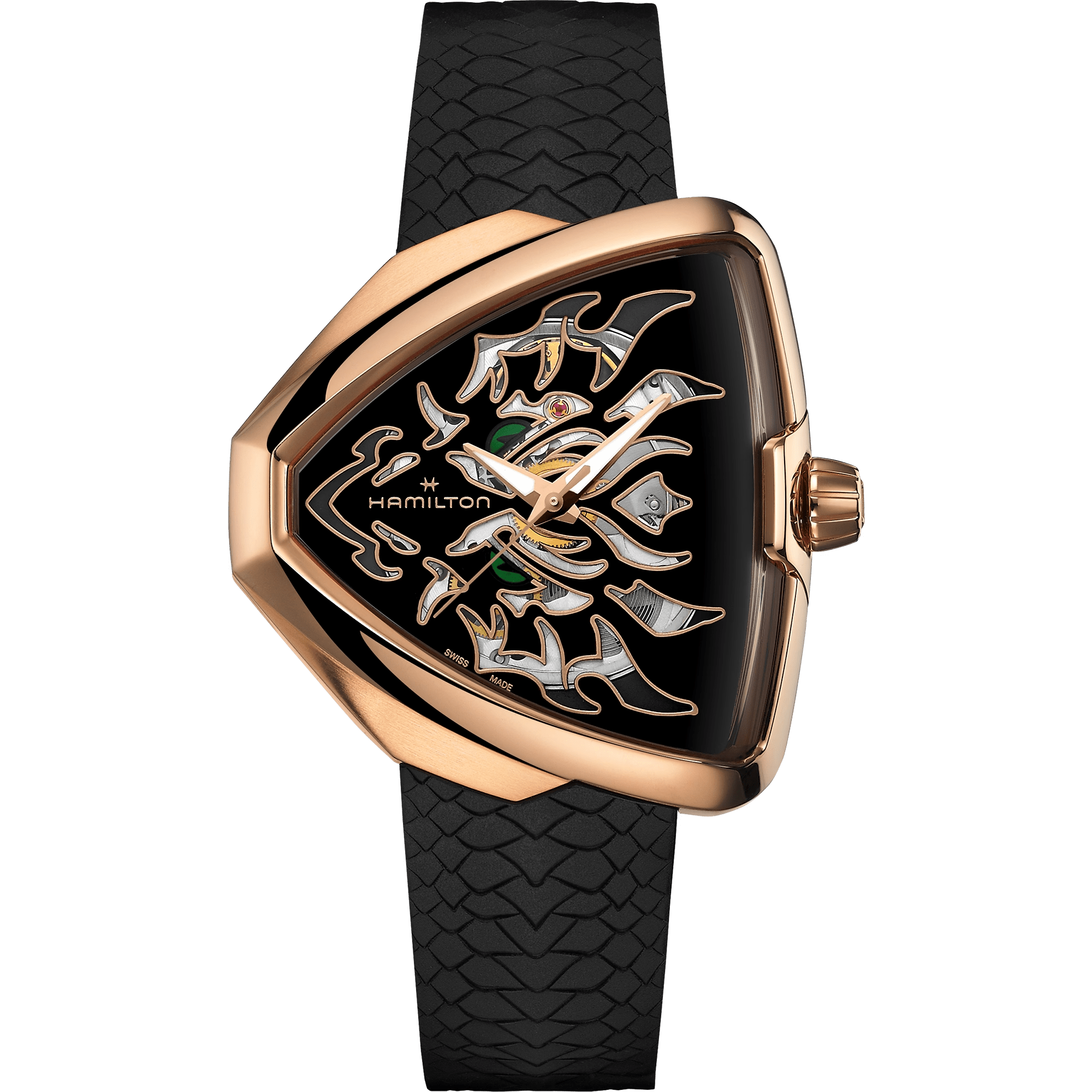 Hamilton Ventura Elvis80 Skeleton Auto Rose Gold Men's Watch H24525332