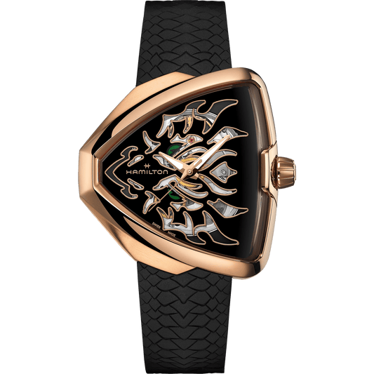 Hamilton Ventura Elvis80 Skeleton Auto Rose Gold Men's Watch H24525332